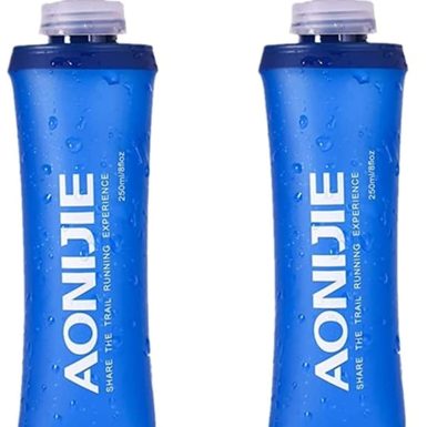 AONIJIE 2Pack of Soft Soft Folding Hydration Bottle Water Collapsible Flask BPA-Free Bottles (500ml without straws)