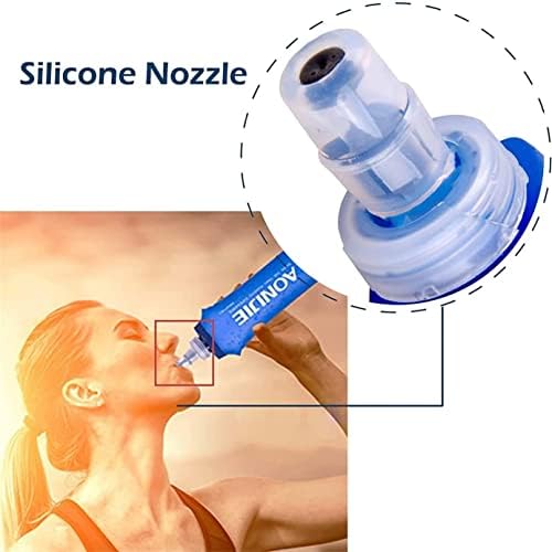 AONIJIE 2Pack of Soft Soft Folding Hydration Bottle Water Collapsible Flask BPA-Free Bottles (500ml without straws) - Image 3