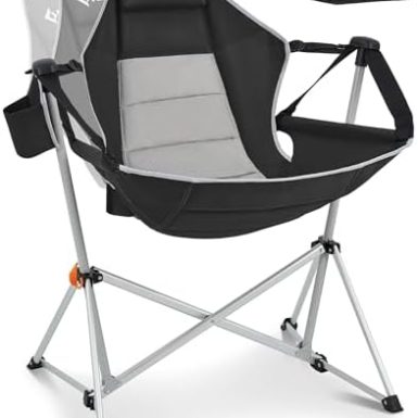 KingCamp Hammock Camping Chair, Swinging Portable Folding Camp Chairs for Adults Max 440lbs Heavy Duty Foldable Oversized Rocker with Aluminum Alloy Frame Cup Holder for Outdoor Beach Patio Sport
