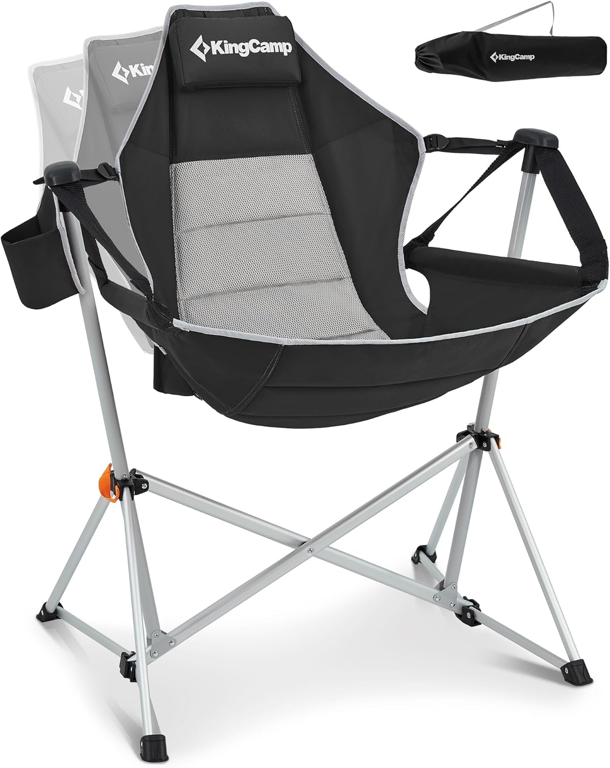 KingCamp Hammock Camping Chair, Swinging Portable Folding Camp Chairs for Adults Max 440lbs Heavy Duty Foldable Oversized Rocker with Aluminum Alloy Frame Cup Holder for Outdoor Beach Patio Sport - Image 9